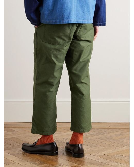 Beams Plus Green Wide-leg Cotton Trousers for men