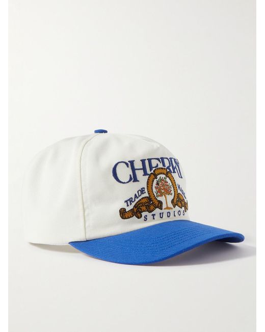 CHERRY LA Blue Logo-embroidered Two-tone Cotton-twill Baseball Cap for men