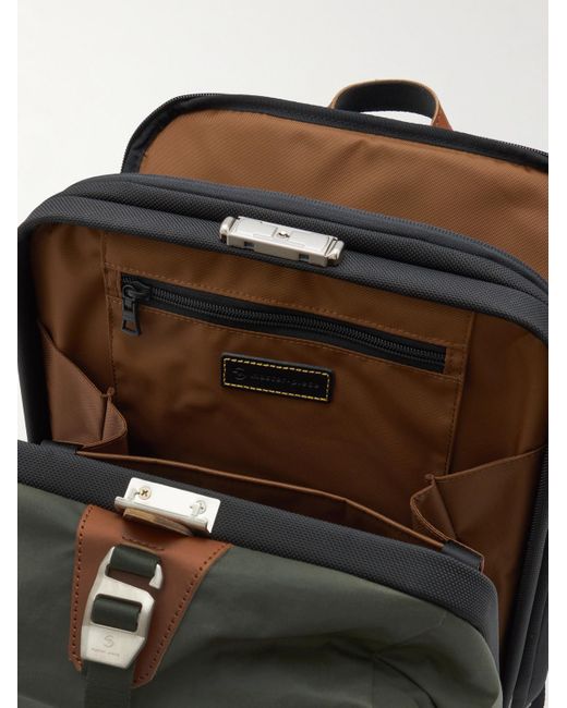 Master Piece Green Bump L Canvas And Leather-Trimmed Cordura Nylon Backpack for men