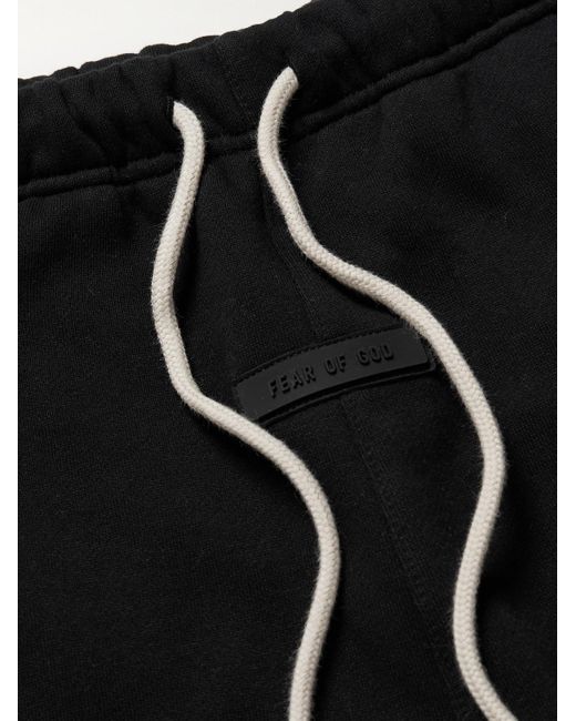 Fear of God ESSENTIALS Black Logo-appliquéd Cotton-blend Jersey Sweatpants for men