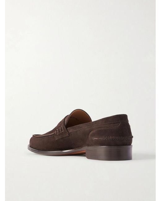 Mr P. White Split-Toe Suede Penny Loafers for men