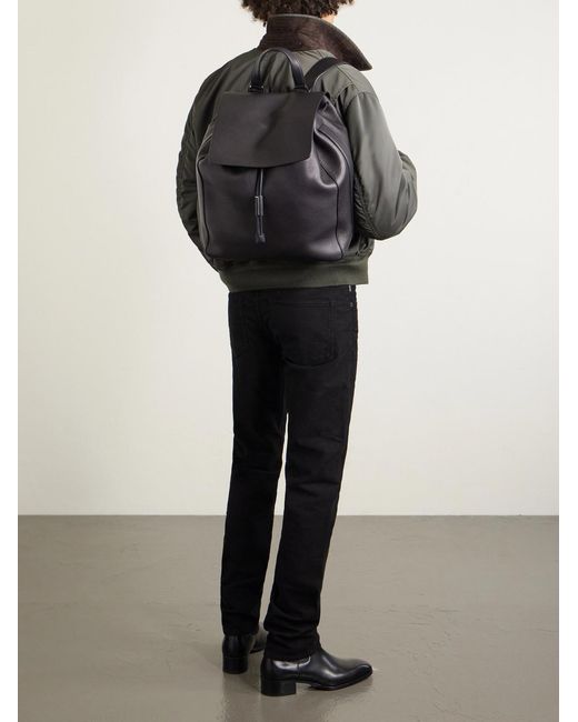 Tom Ford Black Leather Backpack for men
