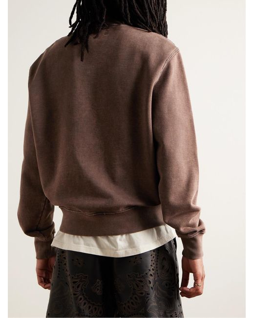 Amiri Sweatshirt aus Baumwoll-Jersey mit Logoprint in Glitter-Optik in Brown für Herren