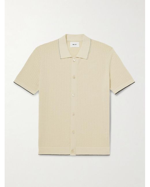 NN07 Natural Nalo 60039 Open-Knit Cotton Shirt for men