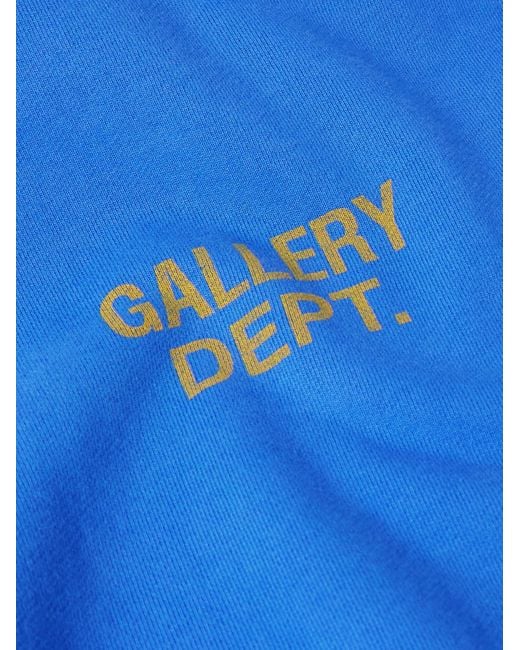 GALLERY DEPT. Blue 90's Oversized Logo-Print Cotton-Jersey Hoodie for men