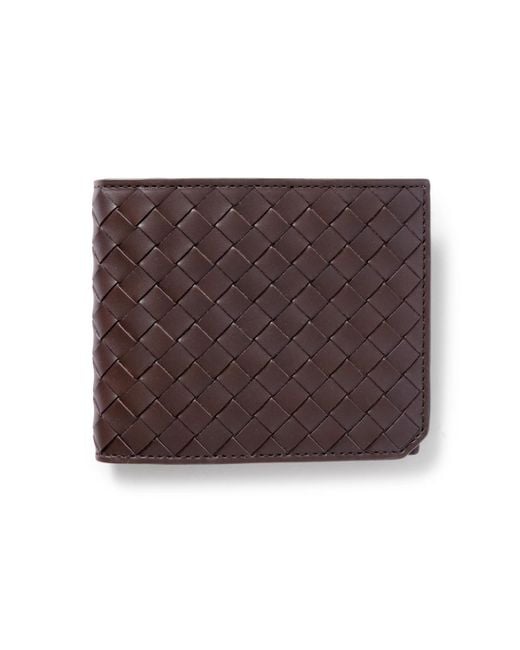Bottega Veneta Brown Intrecciato Leather Billfold Wallet for men