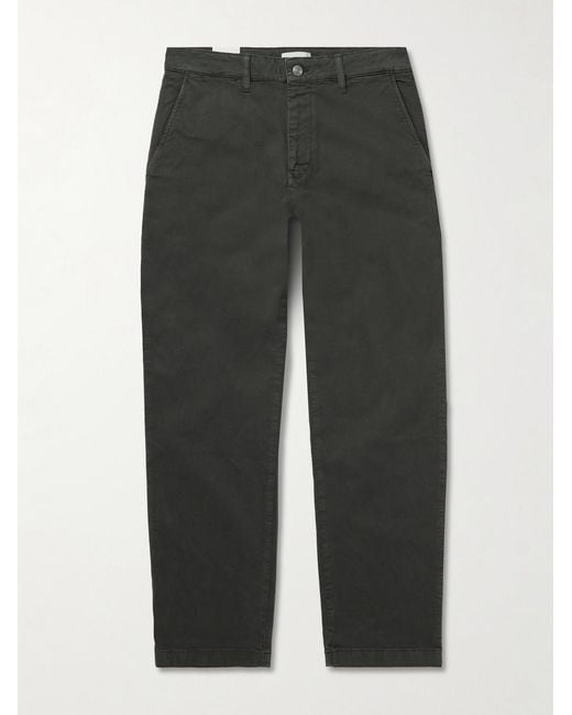 NN07 Gray Aden 1923 Straight-Leg Organic Cotton-Blend Twill Trousers for men