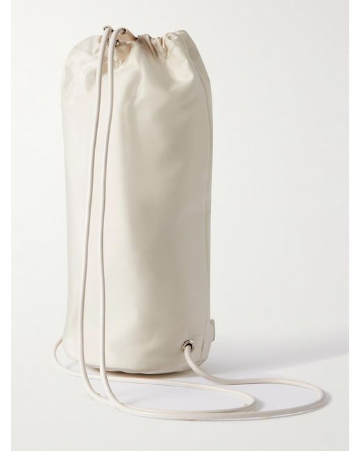 Eera White Rocket Big Leather-Trimmed Shell Backpack for men