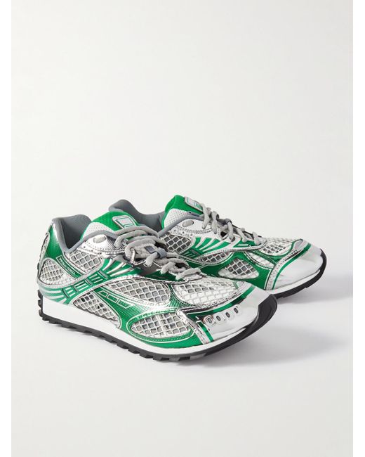 Bottega Veneta Orbit Sneakers aus Metallic-Gummi und Mesh in Green für Herren