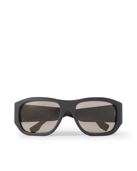 Fendi Gray Ff Rectangular-frame Acetate Sunglasses for men