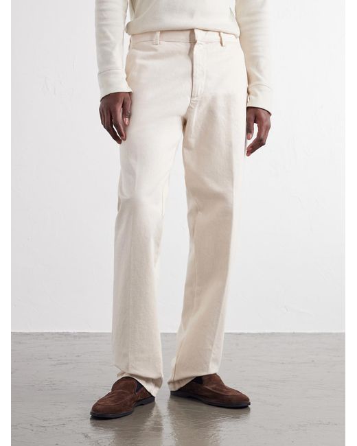 Fortela White Maine Straight-Leg Trousers for men