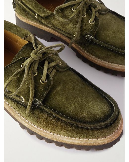 Officine Creative Green Heritage Flexi 001 Brushed-Suede Loafers for men