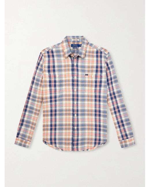 Polo Ralph Lauren White Checked Cotton-Madras Shirt for men