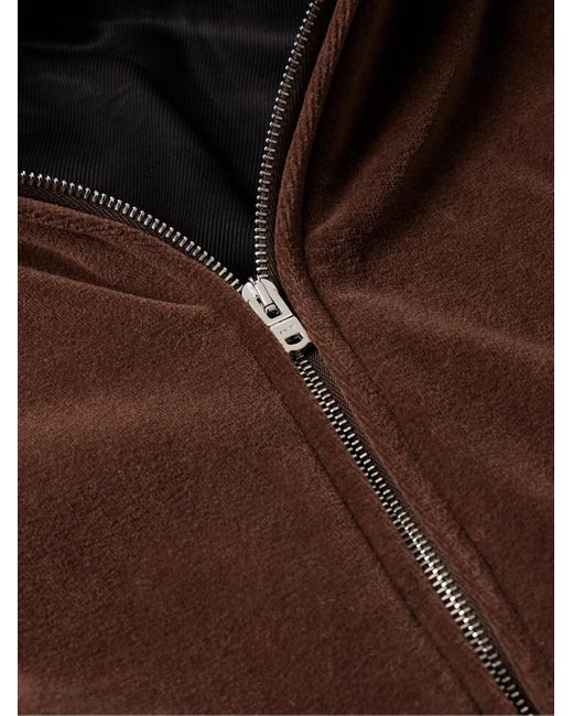 Amiri Brown Stack Striped Logo-embroidered Cotton-velour Track Jacket for men