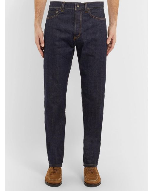 Mr P. Blue Slim-Fit Selvedge Denim Jeans for men