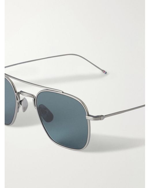 Thom Browne Blue Aviator-Style-Toned Sunglasses for men