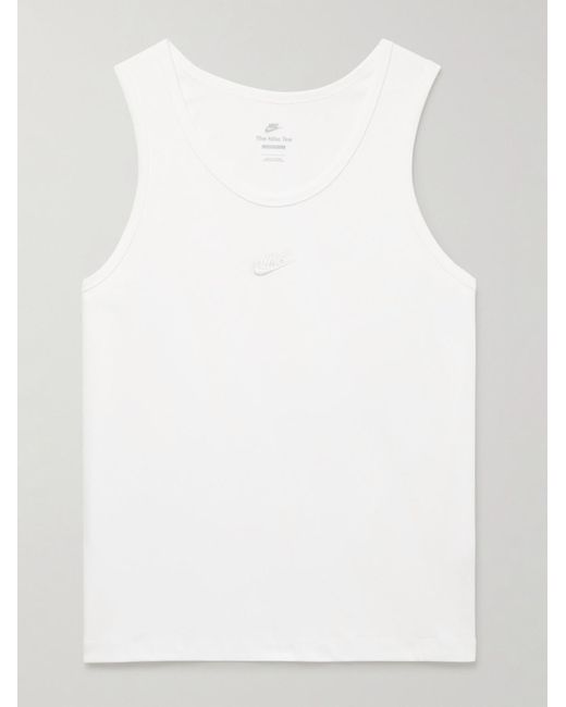 Nike Premium Essentials Tanktop aus Baumwoll-Jersey mit Logostickerei in White für Herren