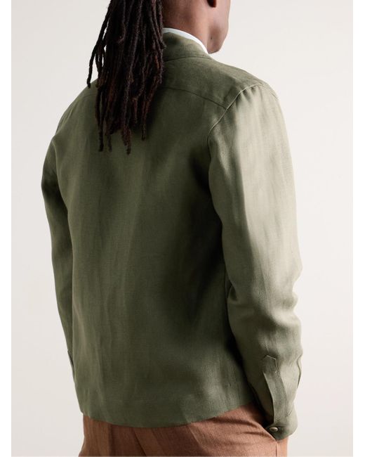 De Petrillo Green Linen Jacket for men