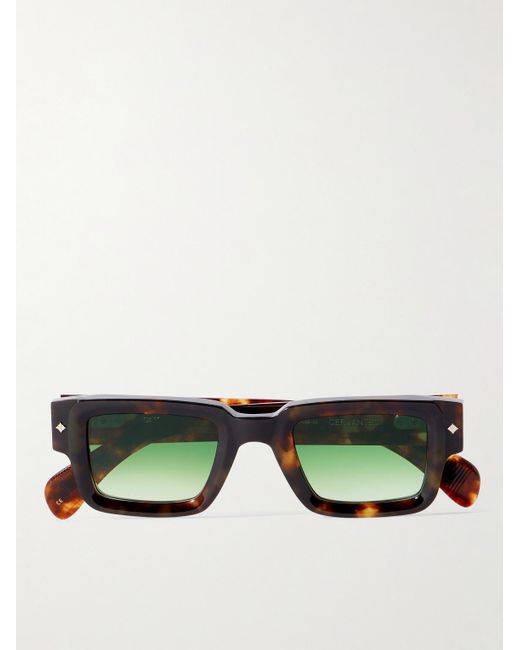 sato Green Cervantes Square-frame Tortoiseshell Acetate Sunglasses for men
