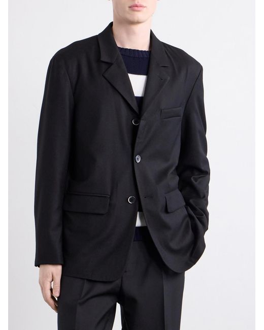 Barena Black Twill Wool-Blend Blazer for men