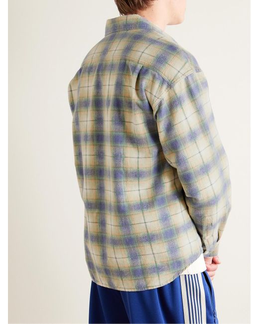 Visvim Blue Pioneer Checked Brushed Cotton-flannel Shirt for men