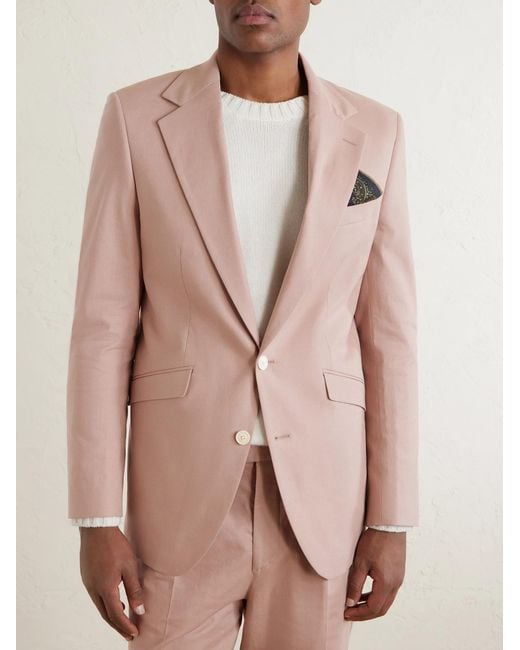 Favourbrook Pink Cooper Linen-blend Suit Jacket for men