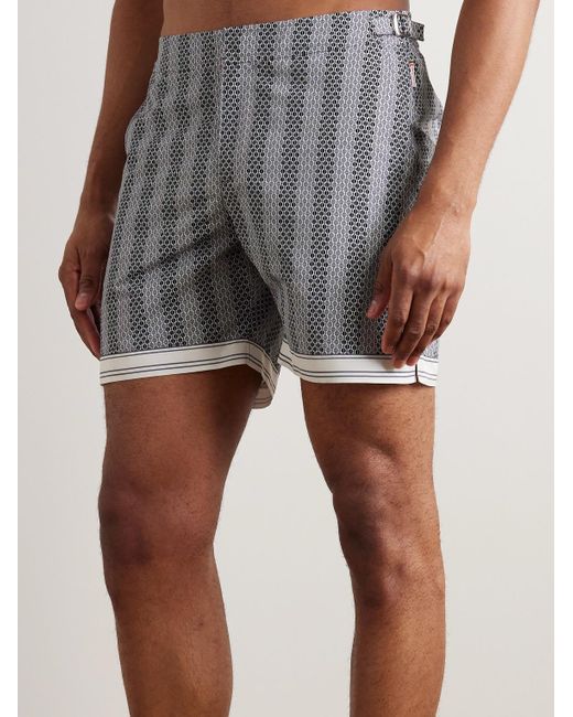 Shorts da mare medi slim-fit in tessuto riciclato stampato Bulldog di Orlebar Brown in Gray da Uomo