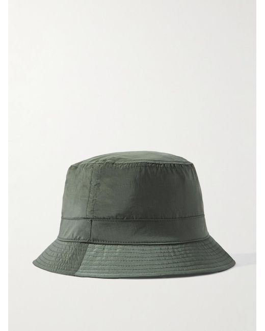 Stone Island Green Logo-appliquéd Shell Bucket Hat for men