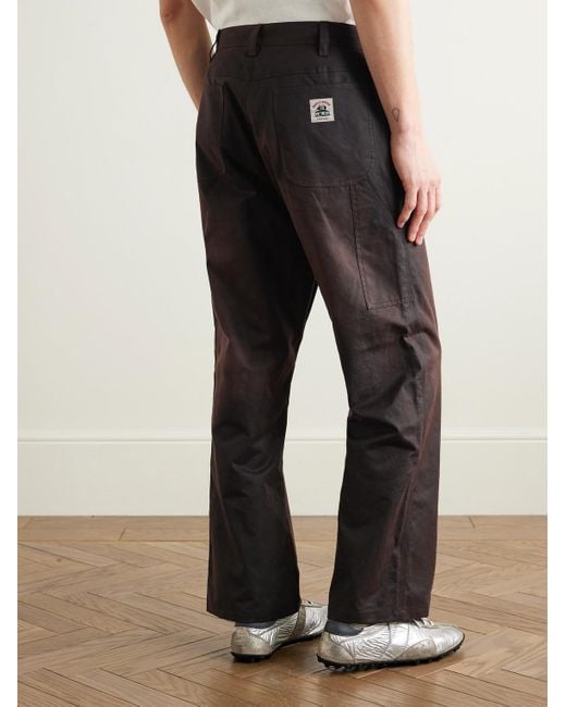 Bode Gray Knolly Brook Straight-Leg Waxed-Cotton Trousers for men