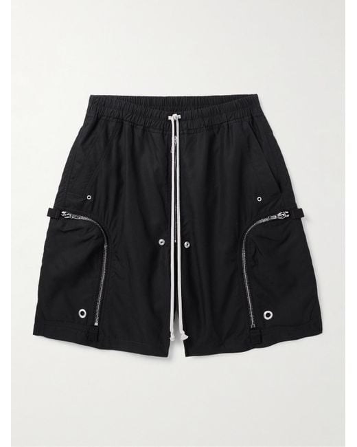 Rick Owens Black Bauhaus Straight-Leg Tencel Lyocell-Ripstop Drawstring Shorts for men