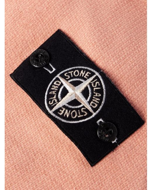 Felpa in jersey di cotone con logo applicato di Stone Island in Pink da Uomo