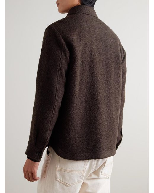 Mr P. Brown Wool-Blend Bouclé Overshirt for men