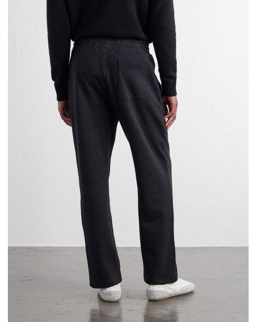 Mr P. Blue Straight-Leg Striped Cotton-Blend Jersey Sweatpants for men