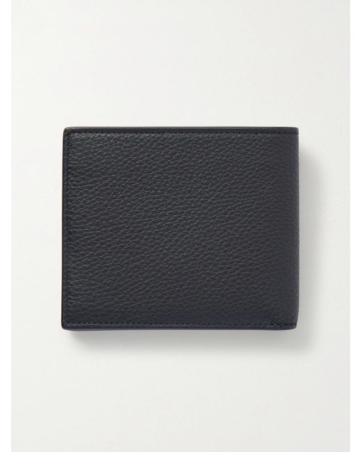 Saint Laurent Blue Logo-appliquéd Full-grain Leather Billfold Wallet for men