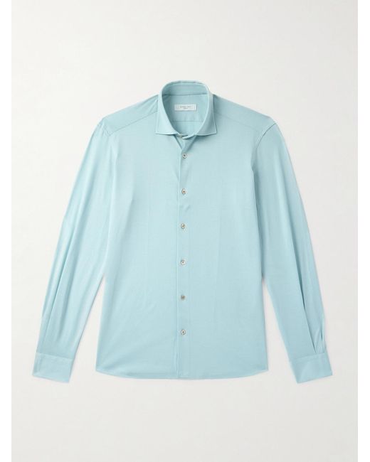 Boglioli Blue Cotton-jersey Shirt for men