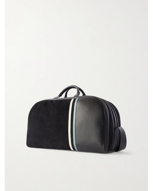 Enfants Riches Deprimes Black Barnett Striped Leather Weekend Bag for men