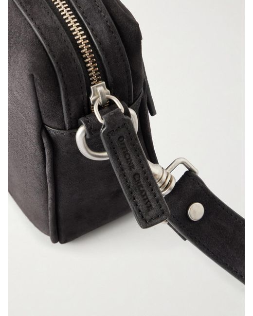 Officine Creative Black Quentin 25 Suede Messenger Bag for men