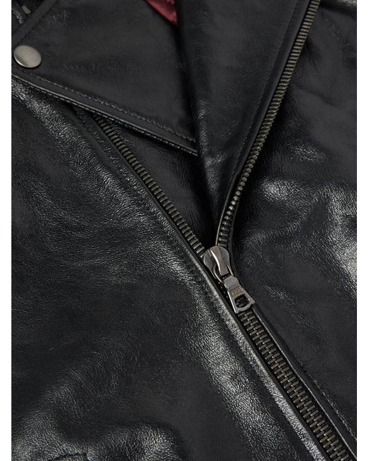 Dries Van Noten Black Leather Jacket for men