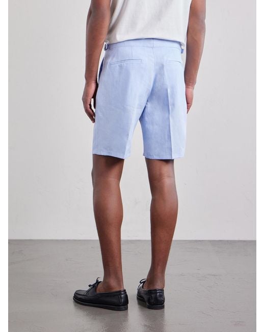 Orlebar Brown Blue Norwich Straight-Leg Linen Shorts for men