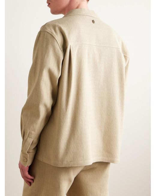 LE17SEPTEMBRE Natural Basketweave Cotton Shirt for men