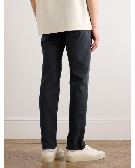 Loro Piana Blue Quarona Slim-Fit Stretch-Cotton Twill Trousers for men