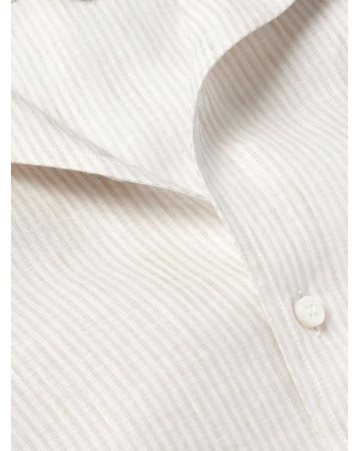 Loro Piana Natural André Striped Linen Shirt for men