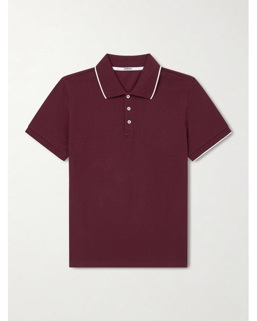 Saint Laurent Slim-Fit Logo-Embroidered Cotton-Piqué Polo Shirt for men