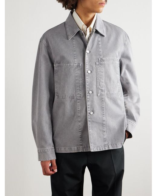 Lemaire Gray Denim Overshirt for men