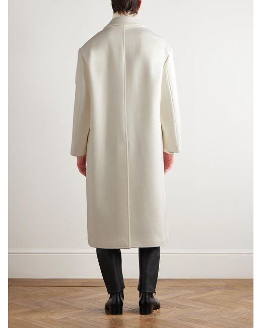 Tom Ford White Double-Breasted Cashmere Coat for men