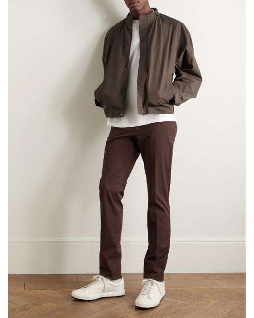 Incotex Venezia 1951 gerade geschnittene Hose aus Stretch-Baumwoll-Twill in Brown für Herren