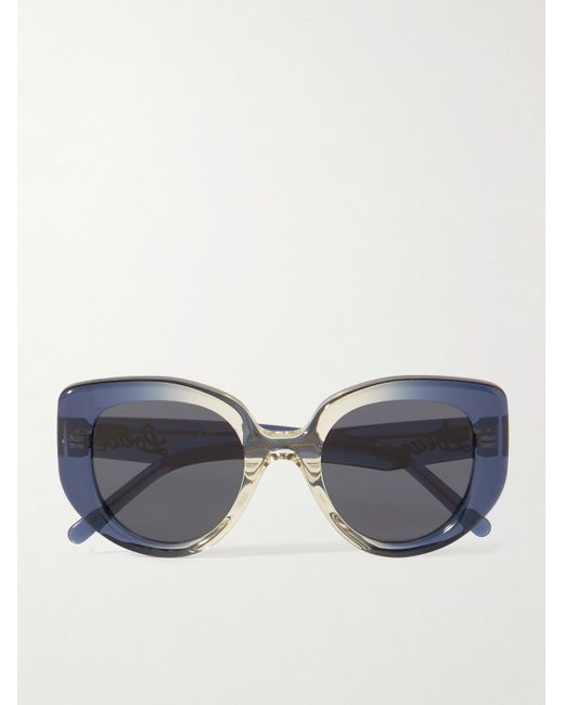 Loewe Blue Round-frame Ombré Acetate Sunglasses for men
