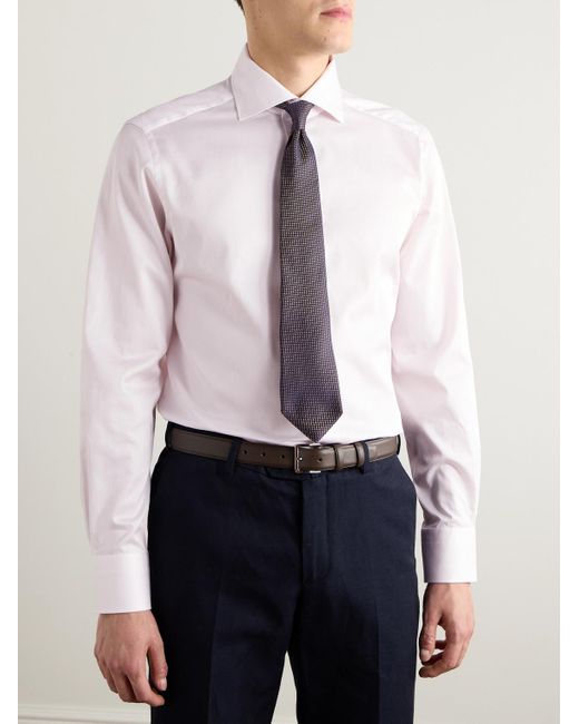 Zegna Pink Cutaway-collar Trofeotm Comfort Shirt for men