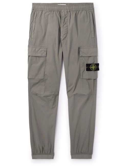 Stone Island Gray Tapered Cotton-blend Cargo Trousers for men