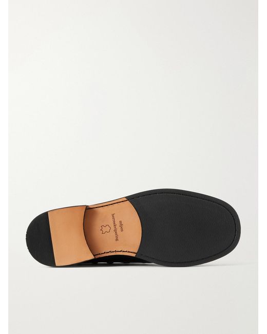 mfpen Black Scout Leather Boat Shoes for men